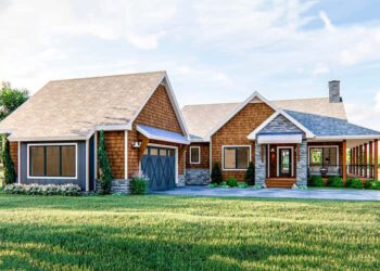 One-Level Country Lake House Plan – 1,802 Sq Ft, 2–3 Bedrooms, 2.5–3.5 Bathrooms