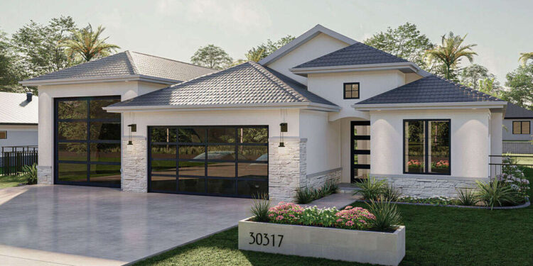 Modern Transitional House Plan – 1,959 Sq Ft, 2 Bedrooms, 2 Bathrooms