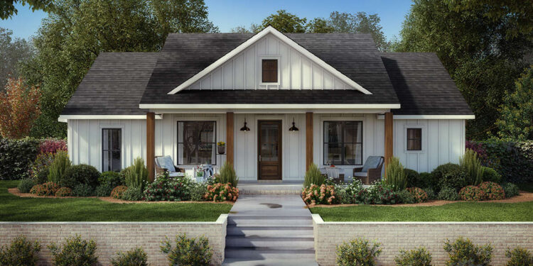 Modern Farmhouse Plan – 1,591 Sq Ft, 3 Bedrooms, 2.5 Bathrooms