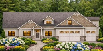Two-Story Craftsman House Plan – 3,079 Sq Ft, 5+ Bedrooms, 3.5 Bathrooms
