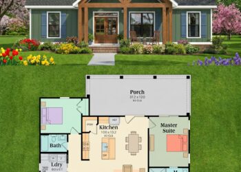 Modern Farmhouse Plan – 1,371 Sq Ft, 3 Bedrooms, 2 Bathrooms