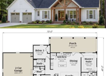 Modern Farmhouse Plan – 1,553 Sq Ft, 3 Bedrooms, 2 Bathrooms