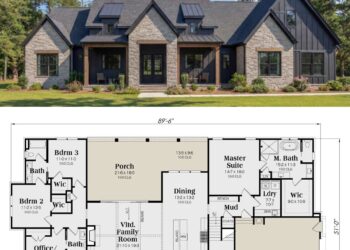 Modern Transitional House Plan – 2,471 Sq Ft, 4–5 Bedrooms, 3 Bathrooms