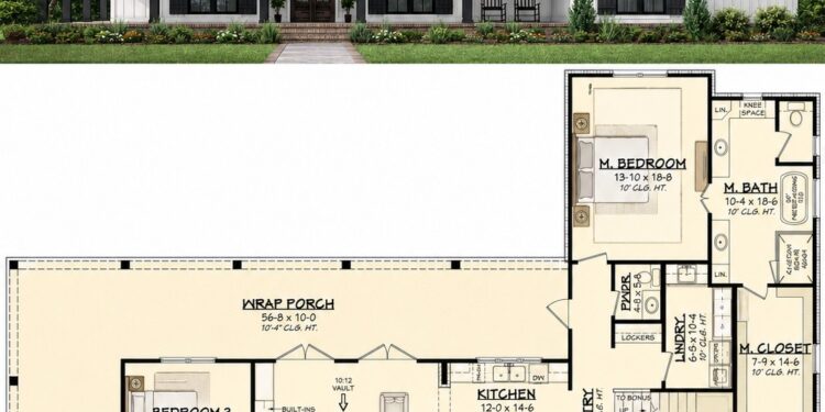 Modern Farmhouse Plan – 1,819 Sq Ft, 3 Bedrooms, 2.5 Bathrooms