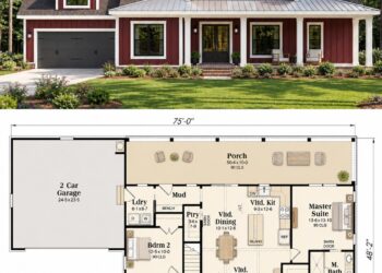 Modern Farmhouse Plan – 1,535 Sq Ft, 3–4 Bedrooms, 2 Bathrooms