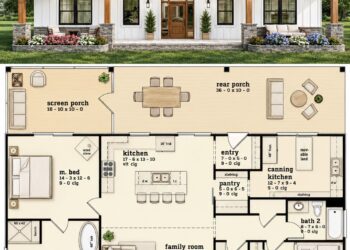 Craftsman House Plan – 1,497 Sq Ft, 2–3 Bedrooms, 2 Bathrooms