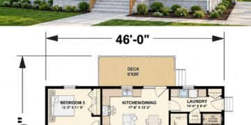 Country House Plan – 1,334 Sq Ft, 3 Bedrooms, 2 Bathrooms