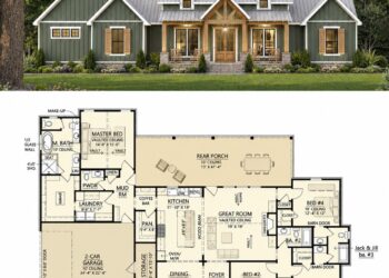 Modern Farmhouse Plan – 2,343 Sq Ft, 4 Bedrooms, 3.5 Bathrooms