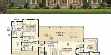 Modern Farmhouse Plan – 2,343 Sq Ft, 4 Bedrooms, 3.5 Bathrooms