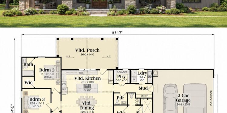 Modern Farmhouse Plan – 2,333 Sq Ft, 4 Bedrooms, 3.5 Bathrooms