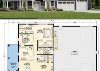 Barndominium Plan – 2,039 Sq Ft, 3 Bedrooms, 2 Bathrooms