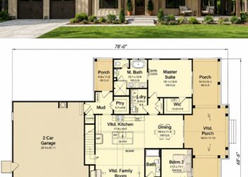 Modern Farmhouse Plan – 1,820 Sq Ft, 3–4 Bedrooms, 2 Bathrooms