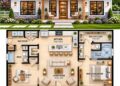 Modern Farmhouse Plan – 988 Sq Ft, 2 Bedrooms, 2 Bathrooms