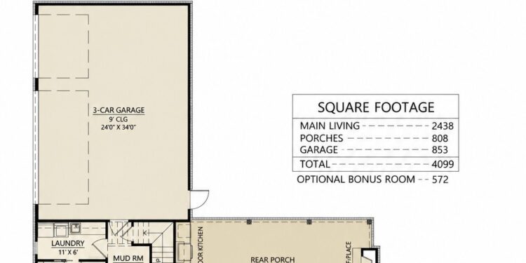 Modern Farmhouse Plan – 2,438 Sq Ft, 4 Bedrooms, 2.5 Bathrooms