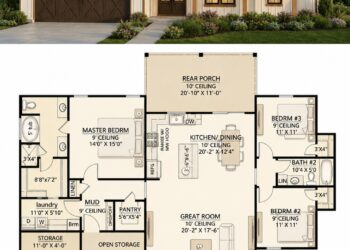 Modern Farmhouse Plan – 1,600 Sq Ft, 3 Bedrooms, 2 Bathrooms