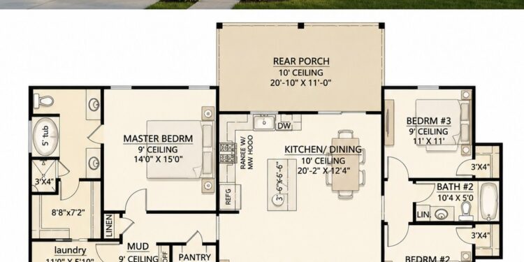Modern Farmhouse Plan – 1,600 Sq Ft, 3 Bedrooms, 2 Bathrooms