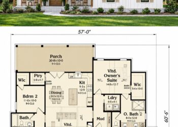 Modern Farmhouse Plan – 1,487 Sq Ft, 3 Bedrooms, 2 Bathrooms