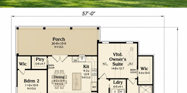 Modern Farmhouse Plan – 1,487 Sq Ft, 3 Bedrooms, 2 Bathrooms