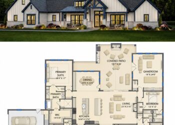 Modern Farmhouse Plan – 4,090 Sq Ft, 4 Bedrooms, 5 Bathrooms