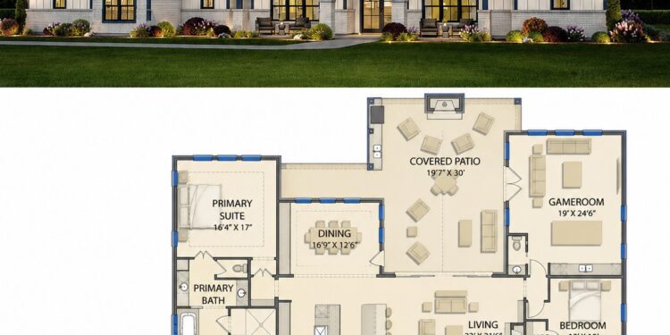Modern Farmhouse Plan – 4,090 Sq Ft, 4 Bedrooms, 5 Bathrooms