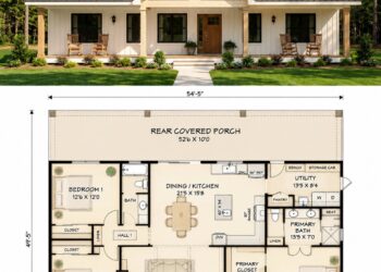 Modern Farmhouse Plan – 1,716 Sq Ft, 3 Bedrooms, 2 Bathrooms