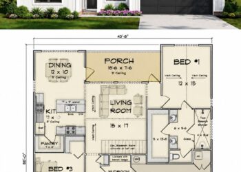 Traditional Plan – 1,588 Sq Ft, 3 Bedrooms, 2 Bathrooms