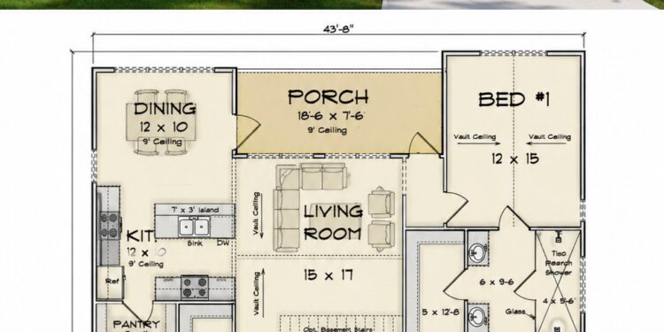 Traditional Plan – 1,588 Sq Ft, 3 Bedrooms, 2 Bathrooms