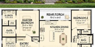Modern Farmhouse Plan – 1,398 Sq Ft, 3 Bedrooms, 2 Bathrooms