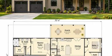 Modern Farmhouse Plan – 1,798 Sq Ft, 3–4 Bedrooms, 2.5 Bathrooms