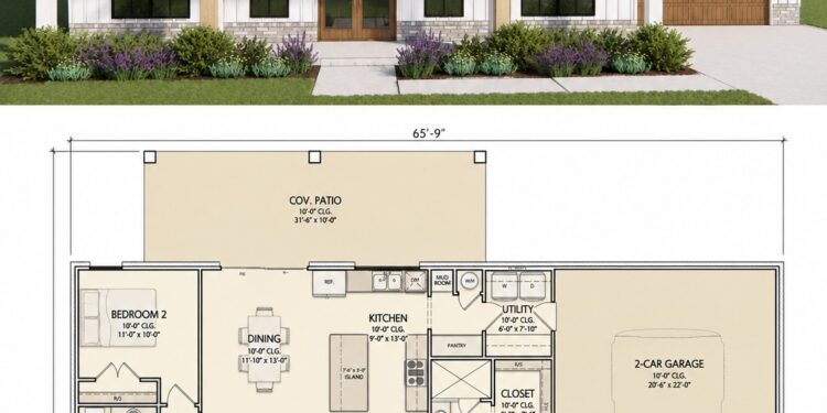 Modern Farmhouse Plan – 1,565 Sq Ft, 3 Bedrooms, 2 Bathrooms