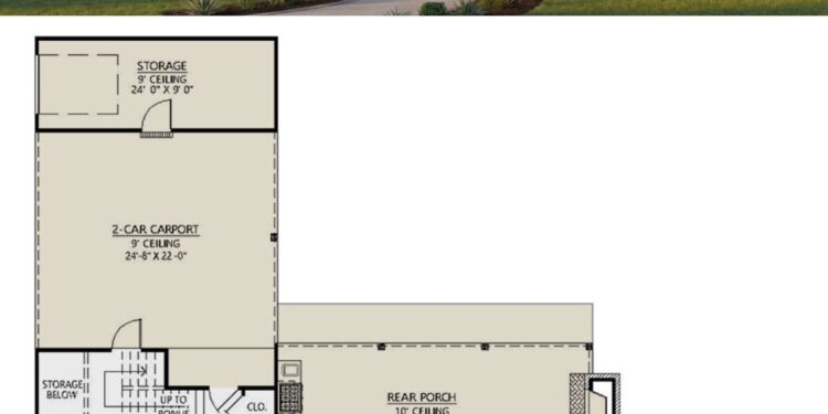 2291 Sq. Ft. Modern Farmhouse Plan with 3 Bedrooms, 2.5 Bathrooms, and Open Living Design