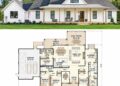 2883 Sq. Ft. Modern Farmhouse Plan with 4 Bedrooms, 2.5 Bathrooms, and Expansive Porch Living