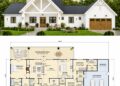 2070 Sq. Ft. Modern Farmhouse Plan with 3 Bedrooms, 3.5 Bathrooms, and Expansive Porch Living