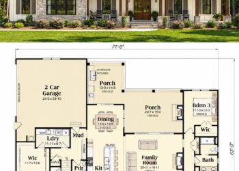 2479 Sq. Ft. Modern Farmhouse Plan with 3–4 Bedrooms, 2.5 Bathrooms, and Flexible Bonus Space