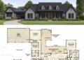 3272 Sq. Ft. Modern Farmhouse Plan with 4 Bedrooms, 3.5 Bathrooms, Porte-Cochere, and Luxury Outdoor Living