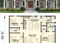 1416 Sq. Ft. Modern Farmhouse Plan with 3 Bedrooms, 2 Bathrooms, and Charming Front Porch