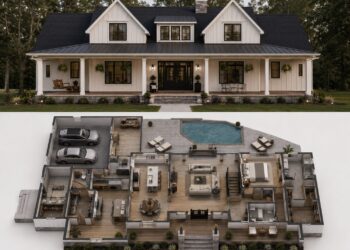2743 Sq. Ft. Modern Farmhouse Plan with 4 Bedrooms, 4.5 Bathrooms, Loft, and 3-Car Garage