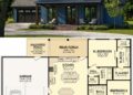 1479 Sq. Ft. Modern Farmhouse Plan with 3 Bedrooms, 2 Bathrooms, and Spacious Porch Living