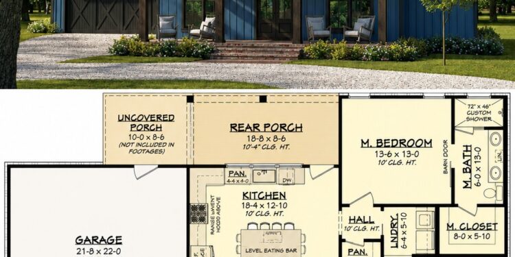 1479 Sq. Ft. Modern Farmhouse Plan with 3 Bedrooms, 2 Bathrooms, and Spacious Porch Living