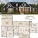 1967 Sq. Ft. Modern Farmhouse Plan with 3 Bedrooms, 2.5 Bathrooms, and Outdoor Kitchen Porch