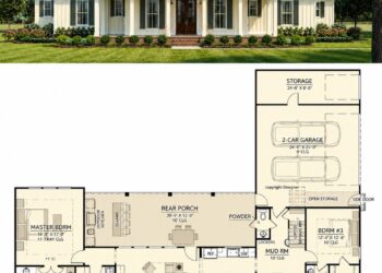 2435 Sq. Ft. Modern Farmhouse Plan with 3–4 Bedrooms, 2.5 Bathrooms, and Flexible Bonus Space