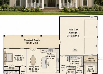 1800 Sq. Ft. Modern Farmhouse Plan with 3 Bedrooms, 2.5 Bathrooms, and Flexible Bonus Space