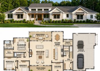 2473 Sq. Ft. Modern Farmhouse Plan with 3–4 Bedrooms, 2 Bathrooms, and Flexible Bonus Space