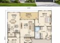 Traditional Plan – 1,588 Sq Ft, 3 Bedrooms, 2 Bathrooms