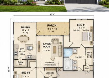 Traditional Plan – 1,588 Sq Ft, 3 Bedrooms, 2 Bathrooms