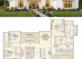 2877 Sq. Ft. Modern Transitional Plan with 4 Bedrooms, 3.5 Bathrooms, Bonus Room, and 3-Car Garage