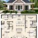 988 Sq. Ft. Modern Farmhouse Plan with 2 Bedrooms, 2 Bathrooms, Office Space, and Covered Porch