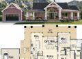 2146 Sq. Ft. Lake Front Plan with 2 Bedrooms, 2.5 Bathrooms, Wraparound Porch, and 2-Car Garage