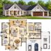 1797 Sq. Ft. Modern Farmhouse Plan with 3 Bedrooms, 2.5 Bathrooms, Vaulted Great Room, and 3-Car Garage