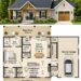 945 Sq. Ft. Modern Farmhouse Plan with 1 Bedroom, 1.5 Bathrooms, Vaulted Living Room, and 1-Car Garage